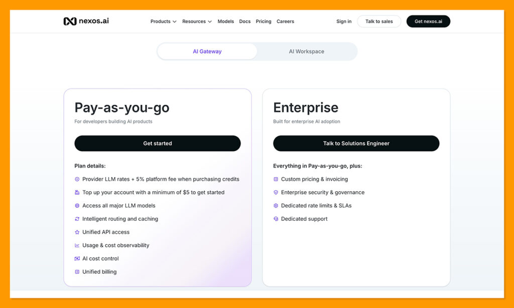 nexos ai pricing ai gateway