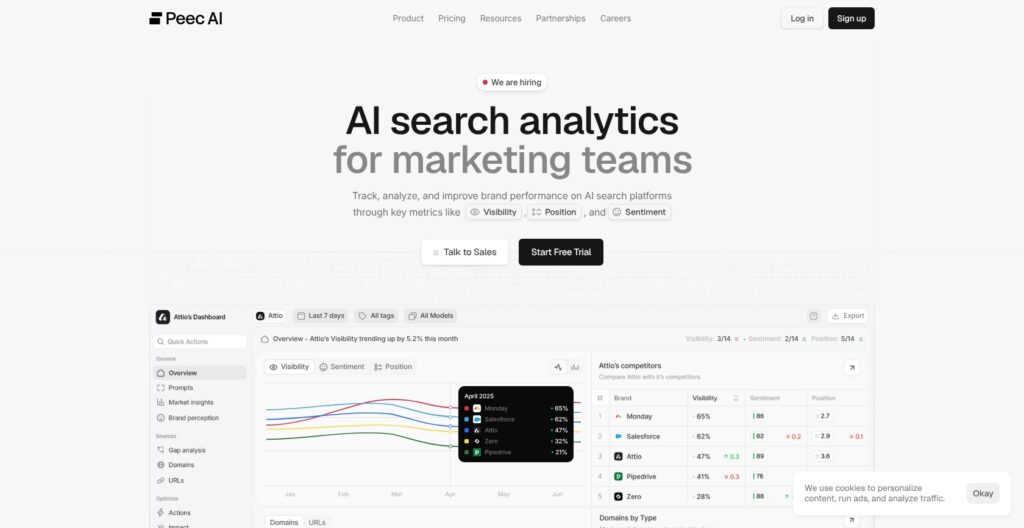 Peec AI homepage