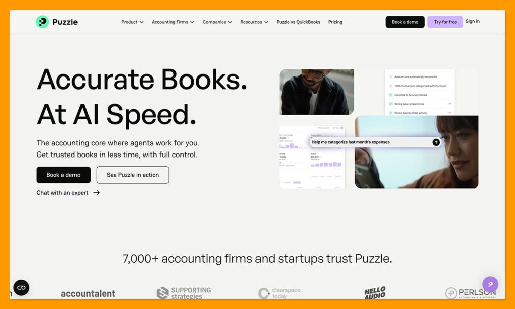 puzzle ai accounting homepage